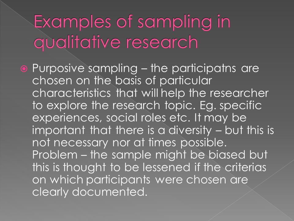 Importance of sampling in research